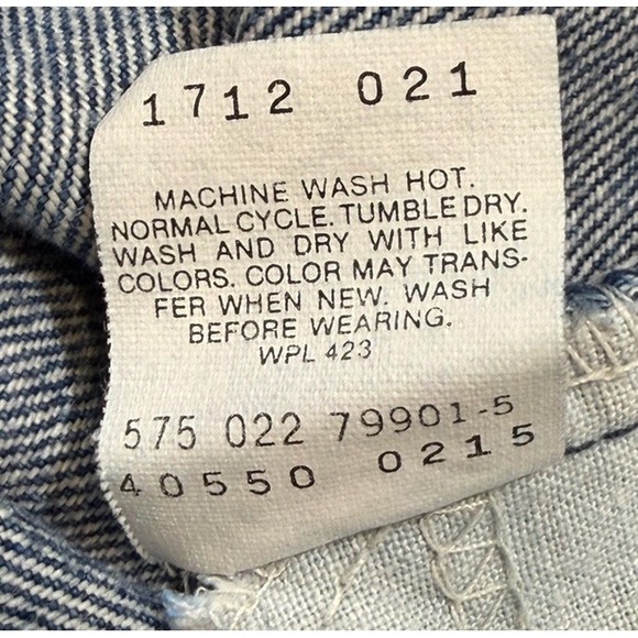 VINTAGE Levi's 550 Jeans 40x30 Blue Denim Tapered Orange Tag 90s USA Batwing Tag - Picture 3 of 12